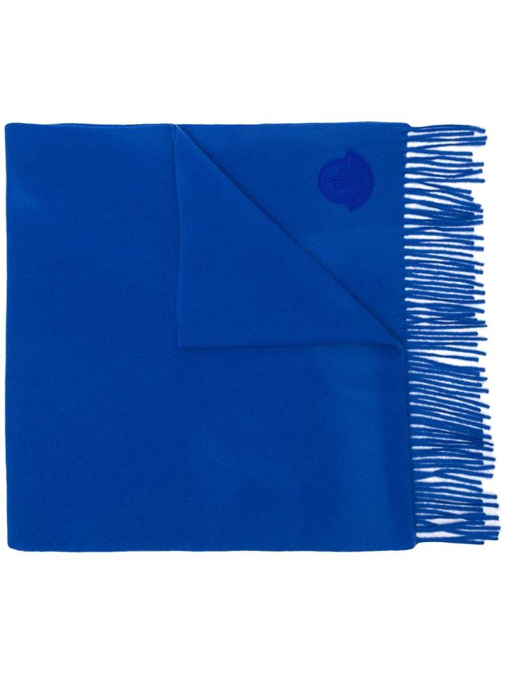 Moncler Logo Patch Scarf - Blue