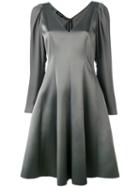 Emporio Armani - Flared Party Dress - Women - Silk/polyester/acetate - 40, Grey, Silk/polyester/acetate