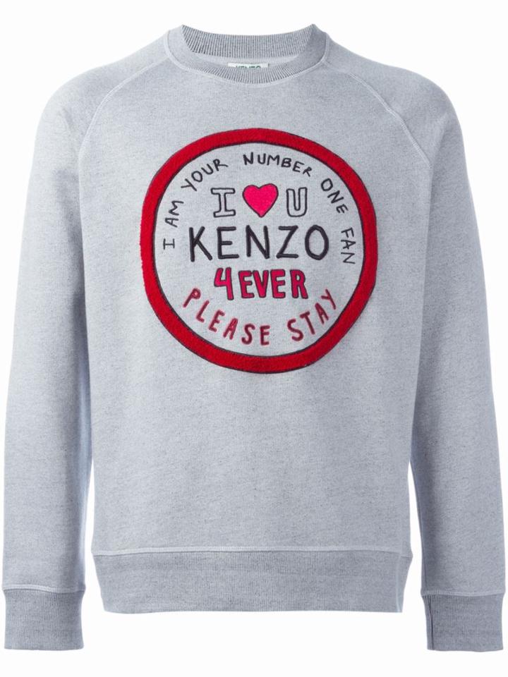 Kenzo 'i Love You' Sweatshirt, Men's, Size: Medium, Grey, Cotton