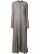Poème Bohémien - Band Collar Maxi Shirt Dress - Women - Cotton - 40, Grey, Cotton