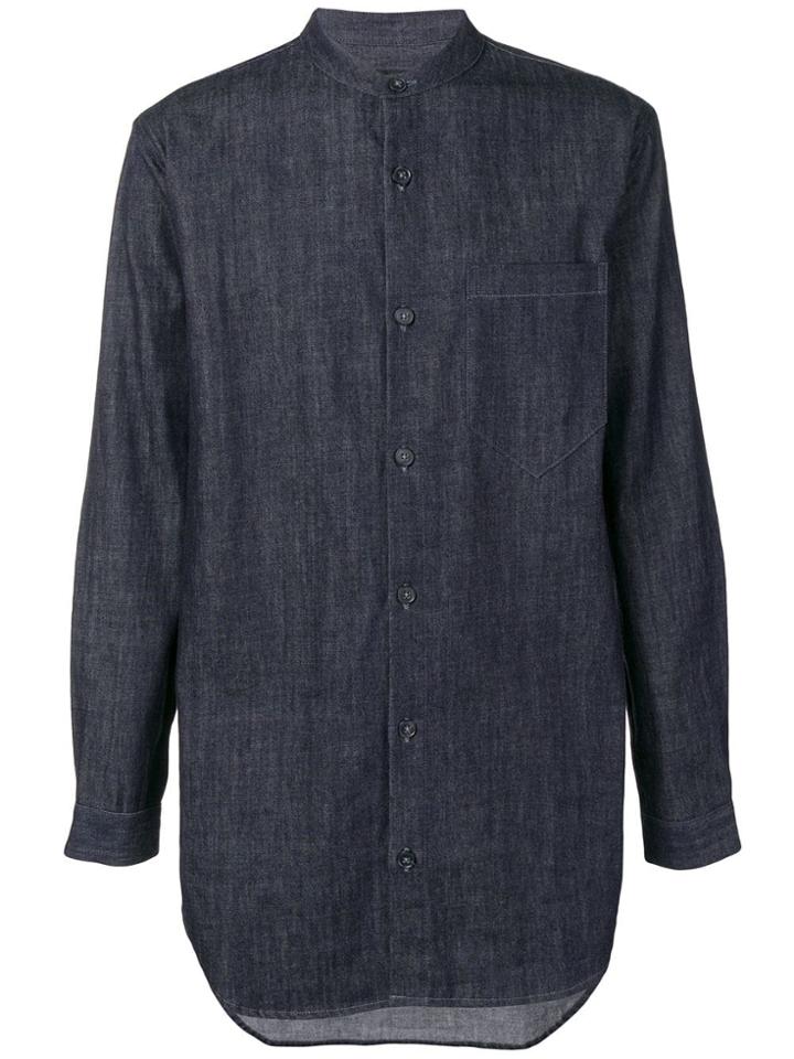 Giorgio Armani Textured Plain Shirt - Blue