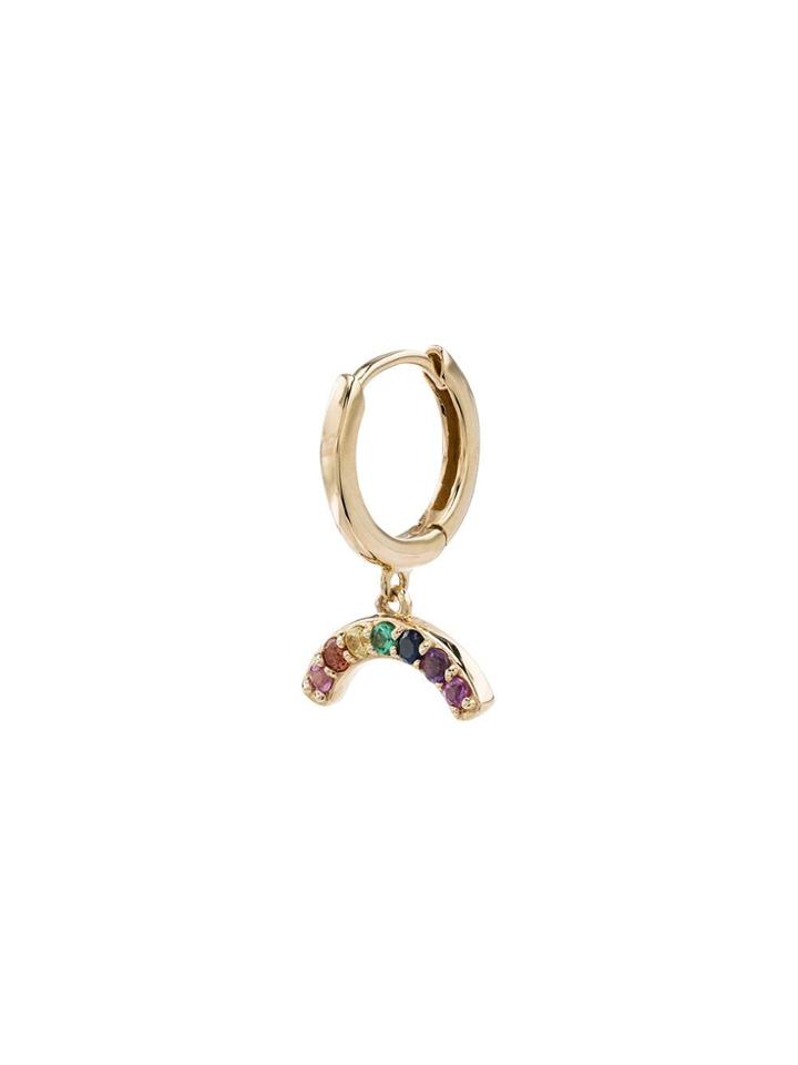 Andrea Fohrman Rainbow Sapphire Hoop Single Earring - Gold
