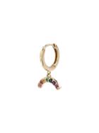 Andrea Fohrman Rainbow Sapphire Hoop Single Earring - Gold