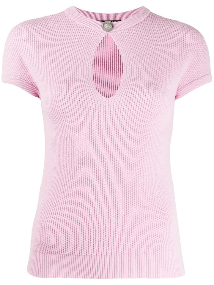 Balmain Button Detail Cut-out Top - Pink