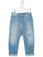 Dondup Kids Distressed Knee Jeans, Girl's, Size: 10 Yrs, Blue