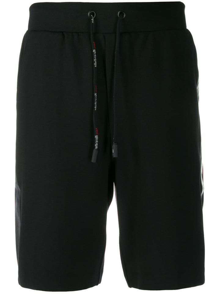 Roberto Cavalli Side Stripe Track Shorts - Black