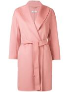 's Max Mara Belted Wool Coat - Pink
