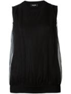 Dsquared2 Draped Knitted Sleeveless Top, Women's, Size: Large, Black, Polyamide/virgin Wool