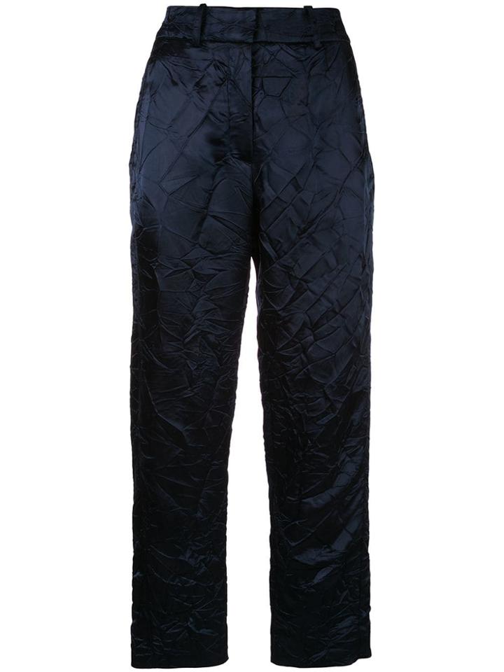Sies Marjan Crinkle Effect Straight Trousers - Blue