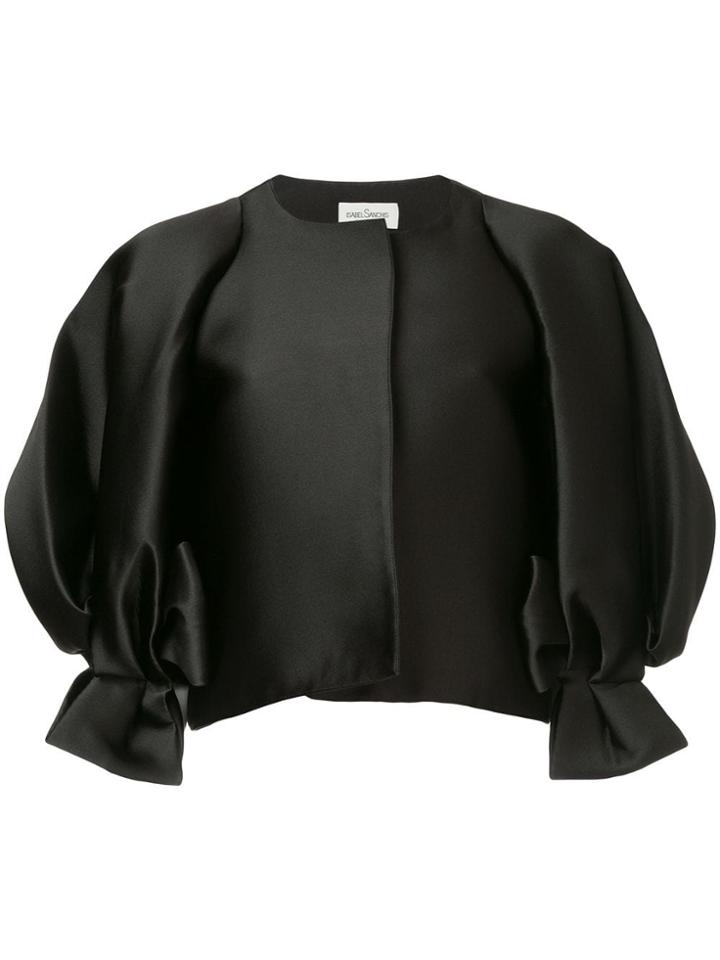 Isabel Sanchis Jacket With Dramatic Puffsleeves With Bow - Black