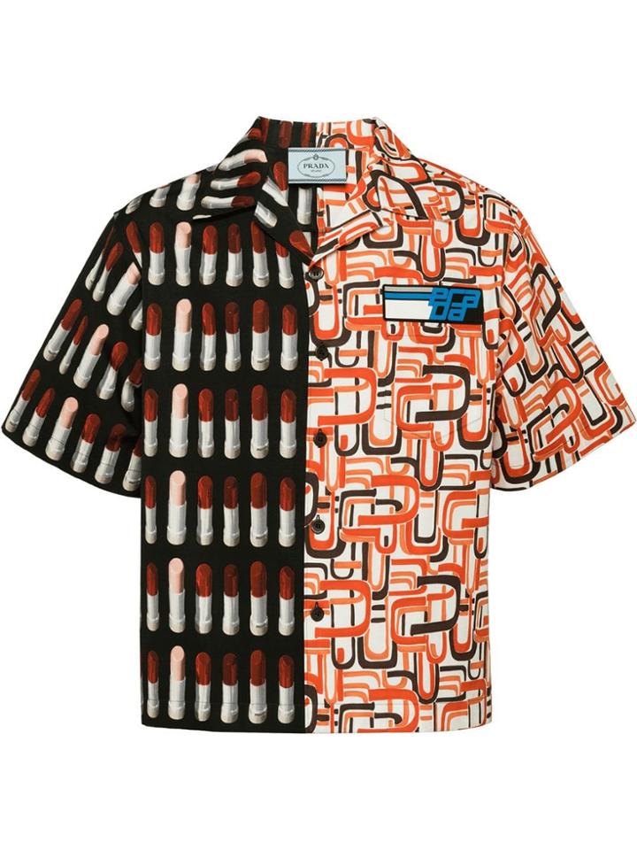 Prada Short-sleeved Cotton Shirt - Yellow & Orange