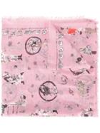 Alexander Mcqueen Voodoo Skull Scarf, Women's, Pink/purple, Silk/modal