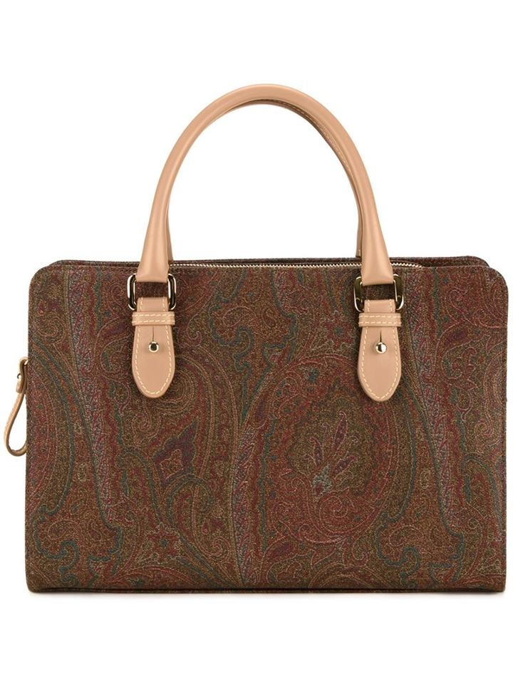 Etro Medium Double Handles Tote, Women's, Brown