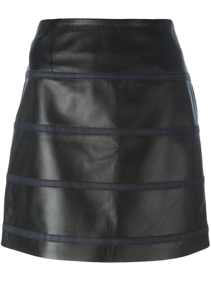 Sonia By Sonia Rykiel Short Leather Skirt, Women's, Size: 38, Black, Lamb Skin/polyester