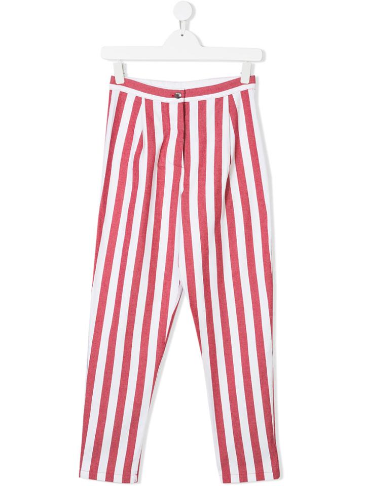 Caffe' D'orzo Miriam Striped Trousers - White
