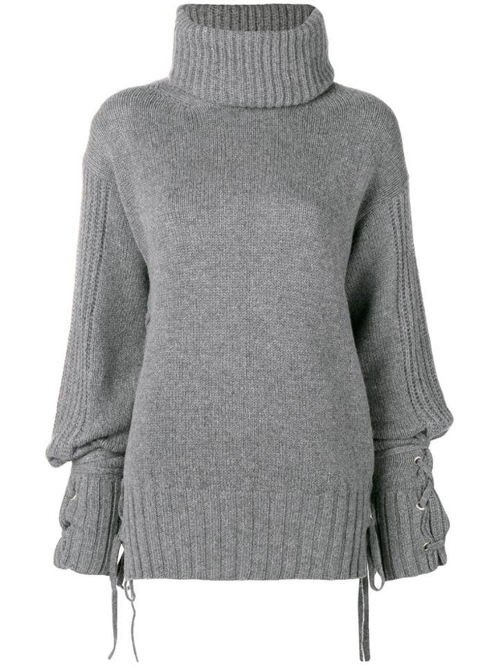 Mcq Alexander Mcqueen Side Lace-up Jumper - Grey