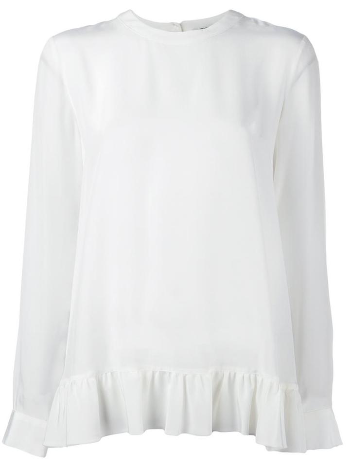 Rossella Jardini Peplum Hem Blouse, Women's, Size: 46, White, Silk