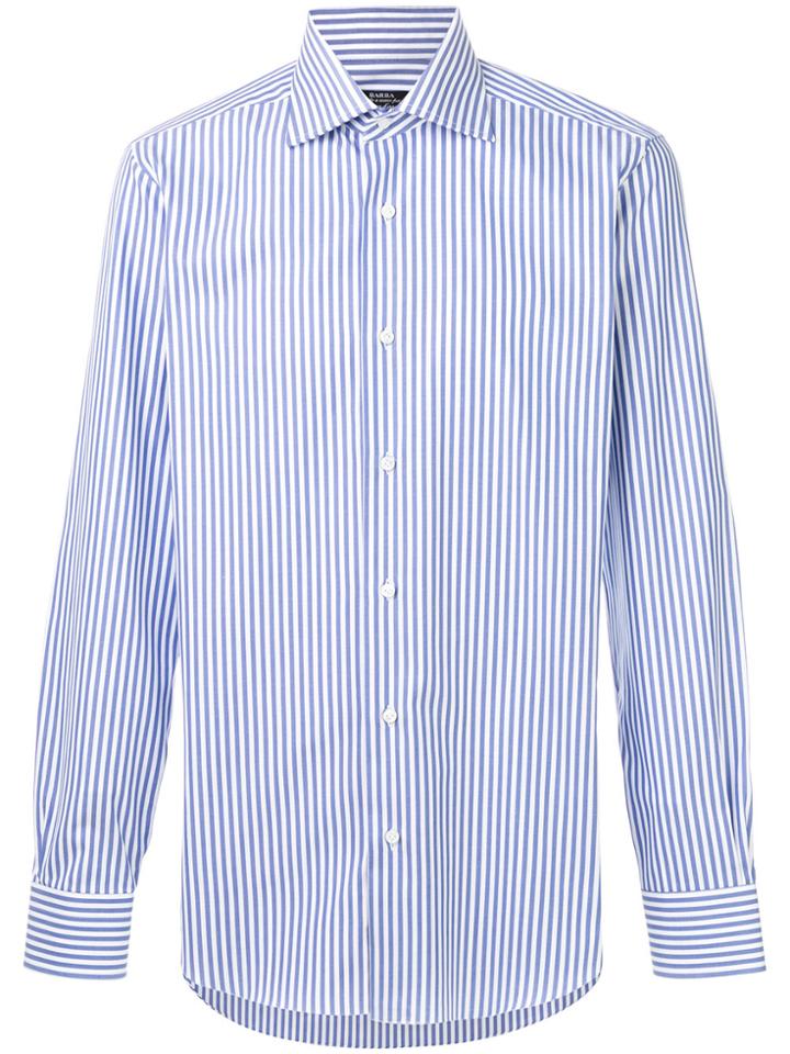 Barba Striped Classic Shirt - Blue