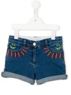 Stella Mccartney Kids Eddie Rainbow Embroidered Shorts, Size: 10 Yrs, Blue