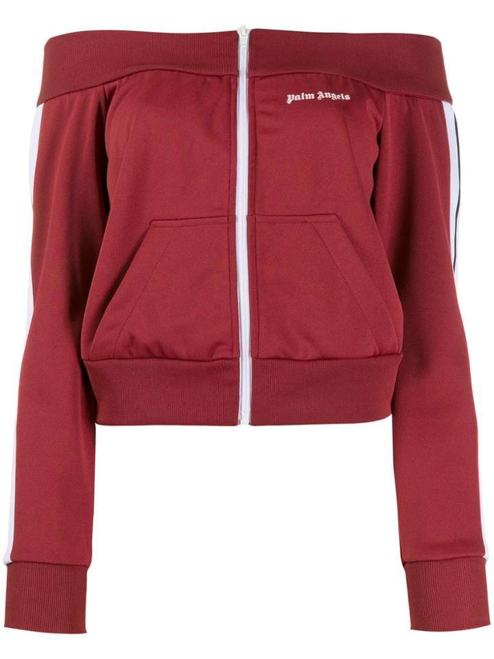 Palm Angels Off-the-shoulder Track Jacket - Red