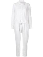 Venroy Shirt Jumpsuit - White