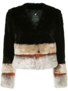 Loveless Panelled Faux Fur Jacket - Black