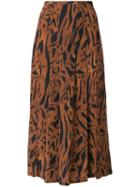 Rixo Tiger Print Skirt - Brown