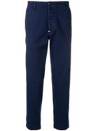 White Sand Straight-cut Trousers - Blue