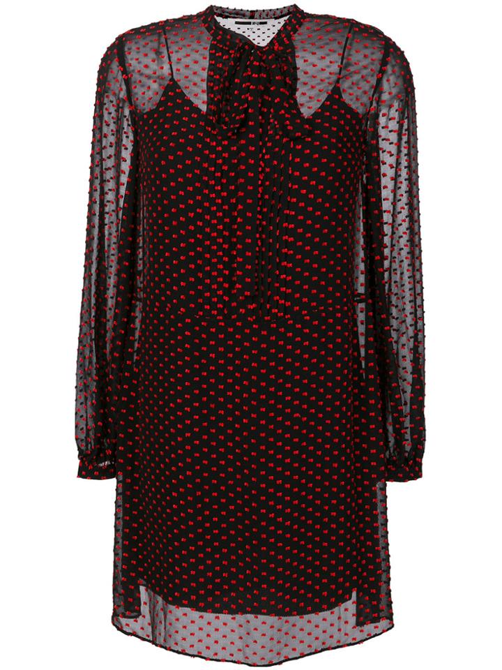 Mcq Alexander Mcqueen Patterned Neck Tie Dress - Black