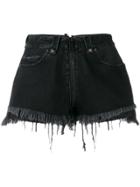 Unravel Project Ripped Denim Shorts - Black
