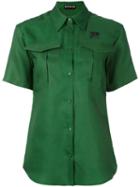 Rochas - Logo Short Sleeve Shirt - Women - Silk/modal - 40, Women's, Green, Silk/modal