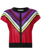 Philosophy Di Lorenzo Serafini Chevron Metallic Knit T-shirt - Red