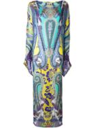 Etro Paisley Print Dress, Women's, Size: 48, Blue, Silk