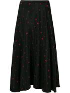 Chinti & Parker Strawberry Print Midi Skirt - Black