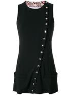 Paco Rabanne Asymmetric Button Tank Top - Black