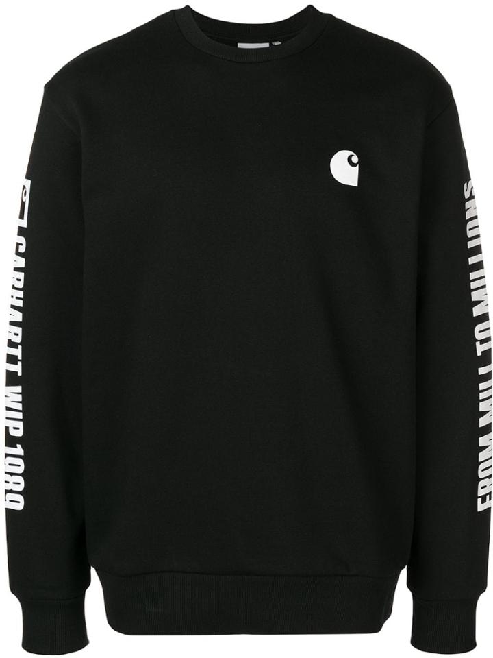 Carhartt Logo Print Sweater - Black