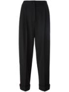 Dolce & Gabbana Stripe Appliqué Trousers, Women's, Size: 38, Black, Nylon/spandex/elastane/virgin Wool