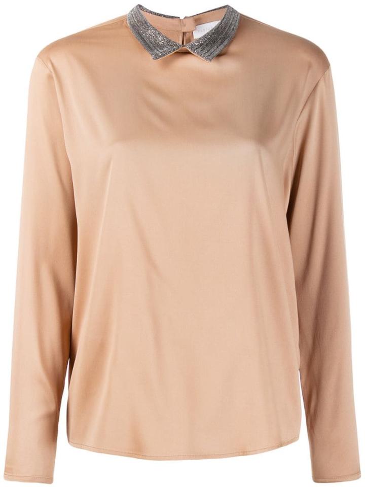 Fabiana Filippi Ball-chain Collar Blouse - Brown