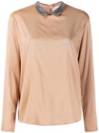 Fabiana Filippi Ball-chain Collar Blouse - Brown