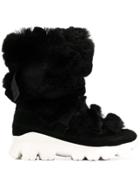 Ugg Australia Strapped Fur Details Boots - Black