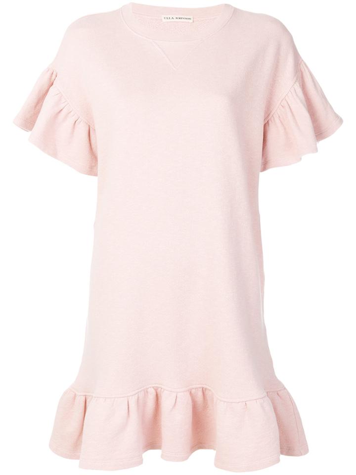 Ulla Johnson Ruffled Trim T-shirt Dress - Pink & Purple
