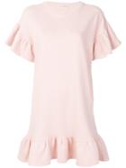 Ulla Johnson Ruffled Trim T-shirt Dress - Pink & Purple