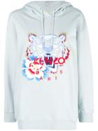 Kenzo Embroidered Tiger Logo Hoodie - Blue