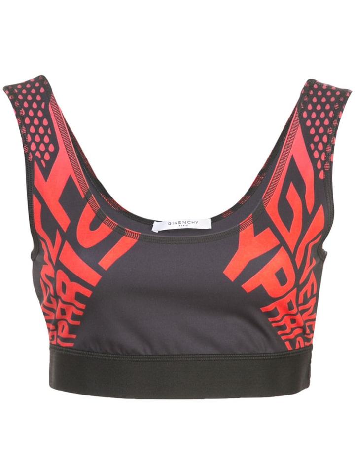 Givenchy Logo Sports Bra Top - Black