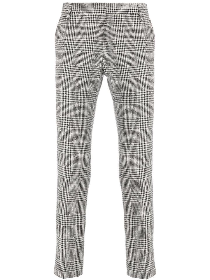 Entre Amis Checked Printed Trousers - Black