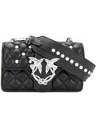 Pinko Embellished Quilted Shoulder Bag - Black