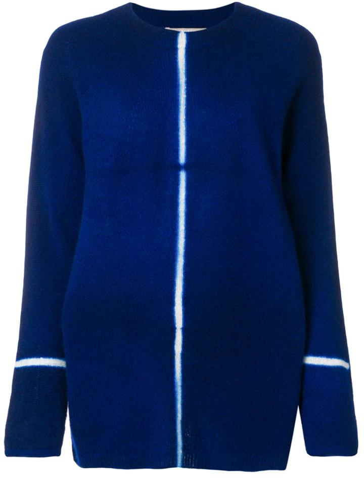 Suzusan Contrast Stripe Long Jumper - Blue