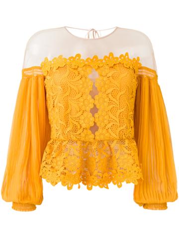 Three Floor Mellow Lace Top - Yellow & Orange