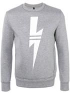 Neil Barrett - Lightning Bolt Sweatshirt - Men - Polyurethane/viscose - L, Grey, Polyurethane/viscose
