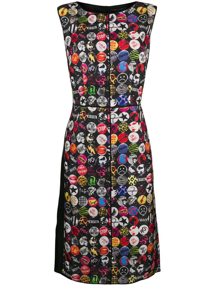 Marc Jacobs Badge-print Midi Dress - Black